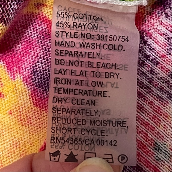 Peter Nygard Colorful Artsy Floral Abstract Cardigan Lightweight 1 Button Size M - Picture 7 of 11